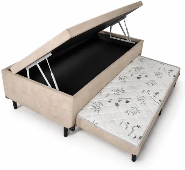 Cama Baú  com auxilar espuma 88x188 - Foto 4
