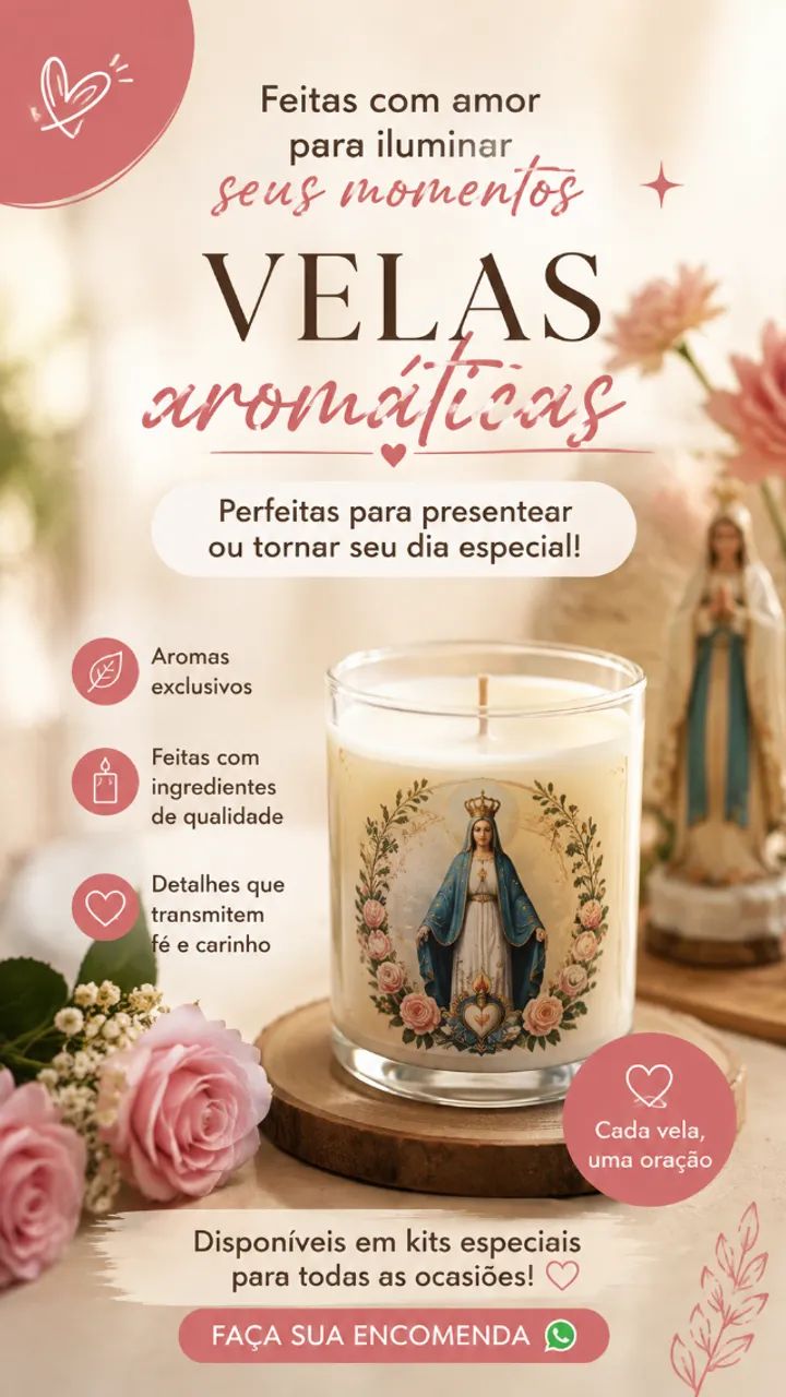 Kit difusor de aromas - terços e velas aromáticas - Foto 5