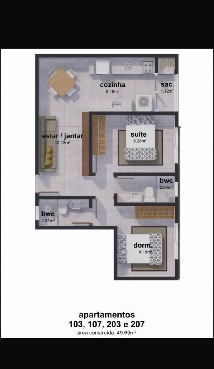 Apto Ribeirão da ilha. 2 Dorm, 2 banheiros, elevador. - Foto 3