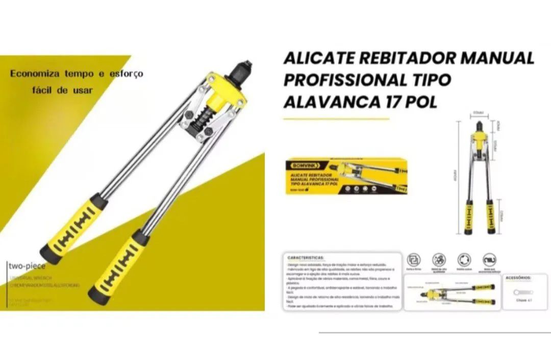 ALICATE REBITADOR MANUAL PROFISSIONAL TIPO ALAVANCA