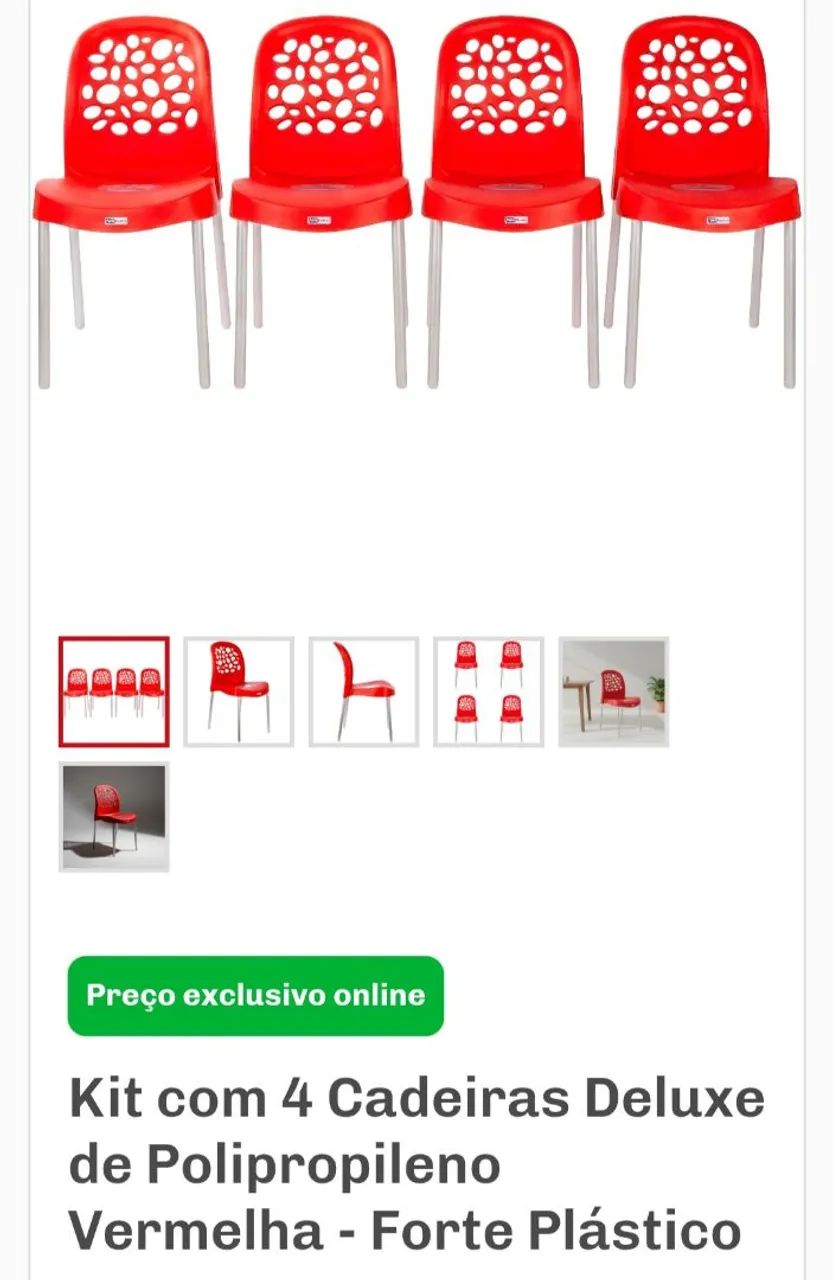 Vendo kit 4 cadeiras de deluxe - Foto 2