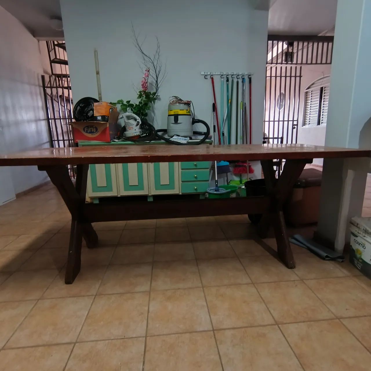 Mesa de madeira maciça rústica  - Foto 2