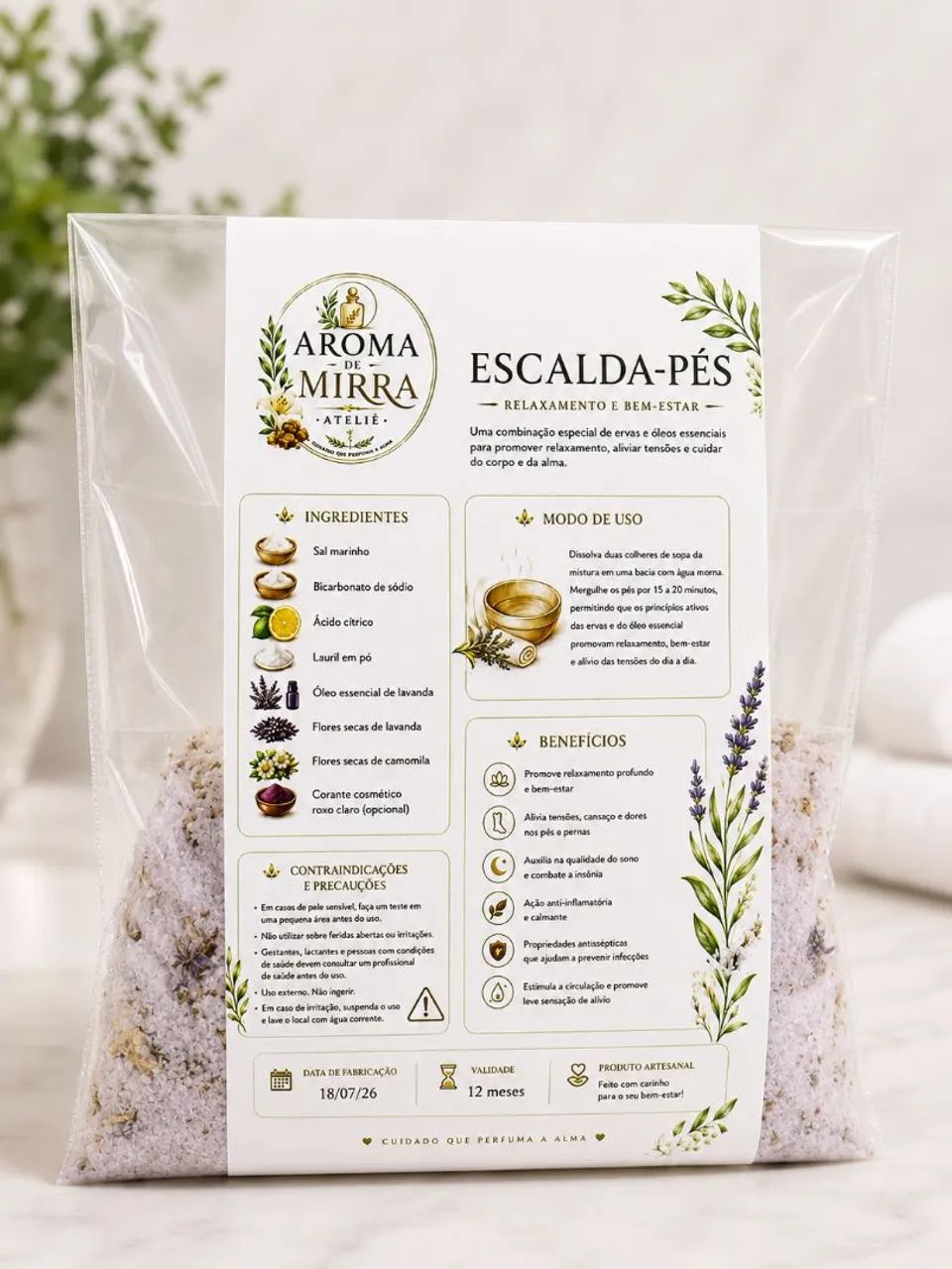 Escalda-pés lavanda e camomila