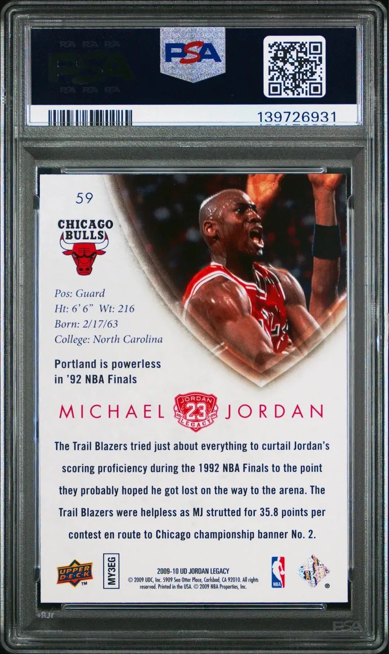 TCG- MICHAEL JORDAN GOLD 59 ? PSA 10 GEM MINT - Foto 3