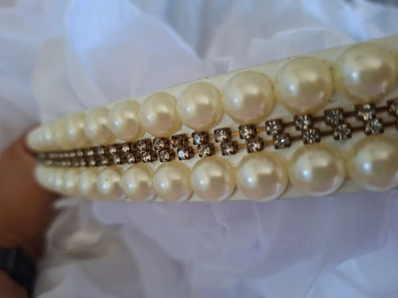 Dossel branco com pérolas  - Foto 3
