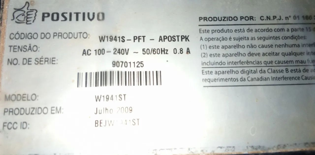 Monitor funcionando da positivo estar com um risco do lado direito dele - Foto 3