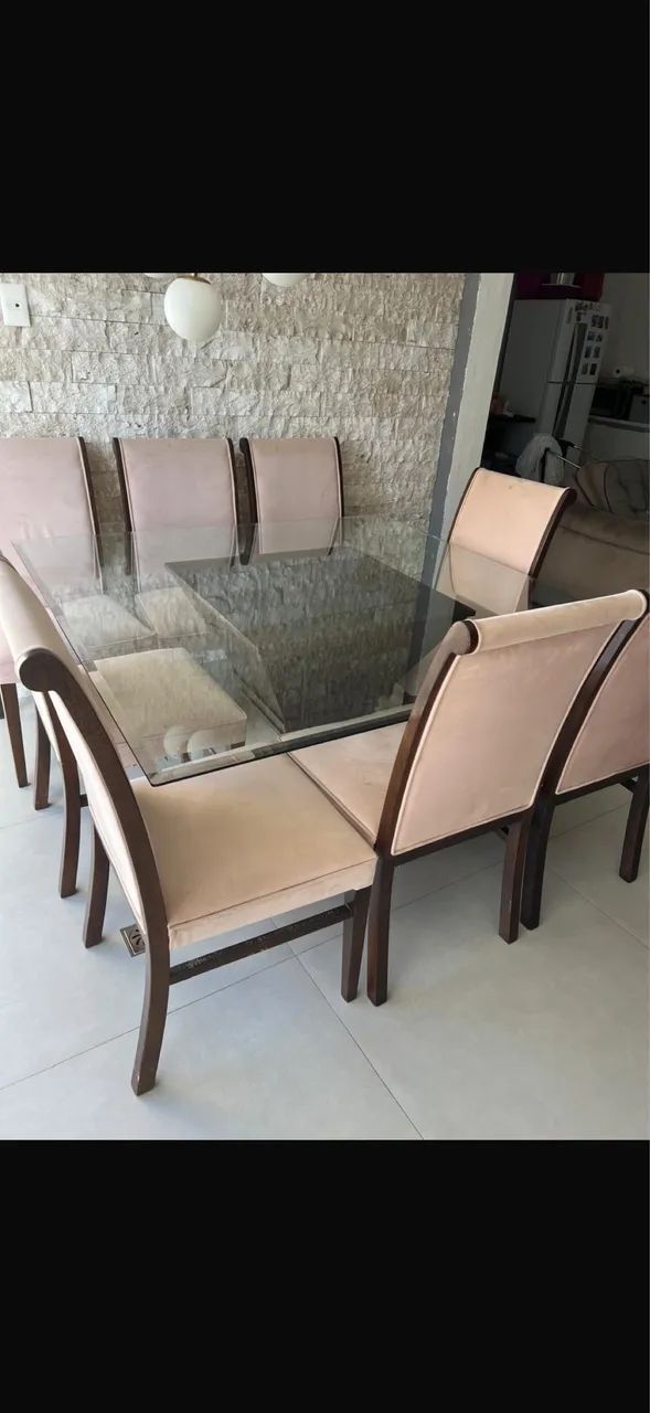 Mesa de vidro com 8 lugares  - Foto 2