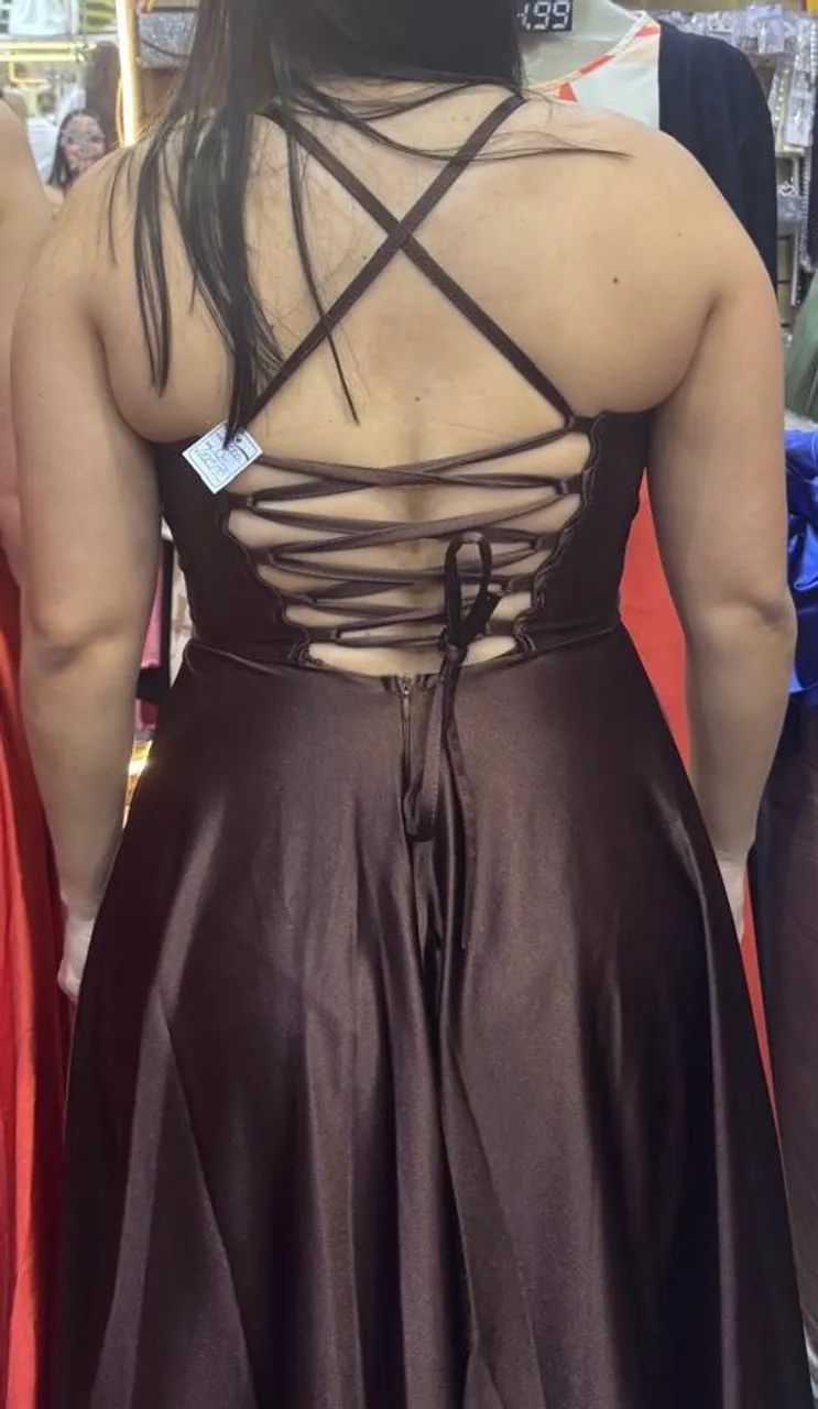 Vestido de festa marrom - Foto 3