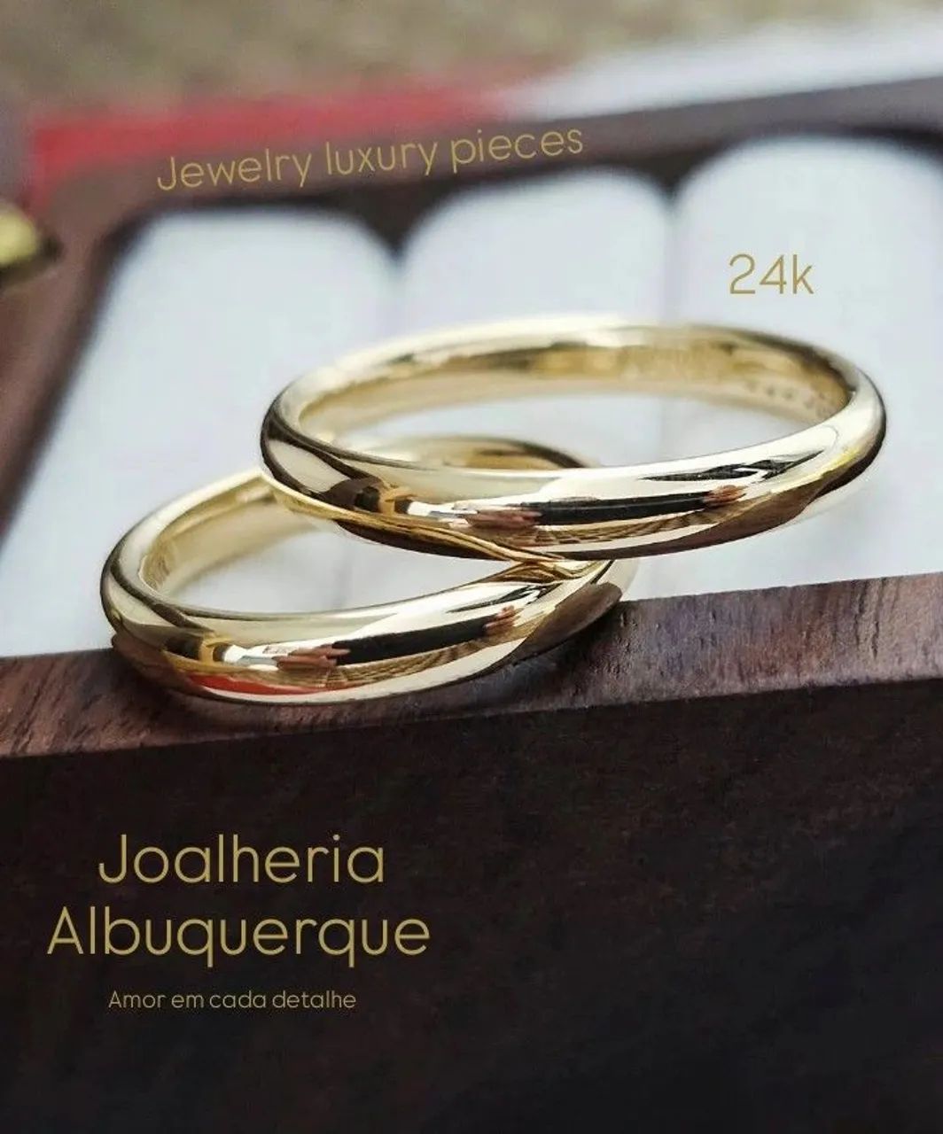 KITS ALIANÇAS BANHADAS A OURO 24KILATES  - Foto 5