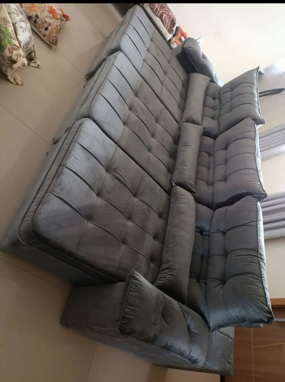 Sofá retrátil reclinável 2,90 star veludo beela - Foto 2