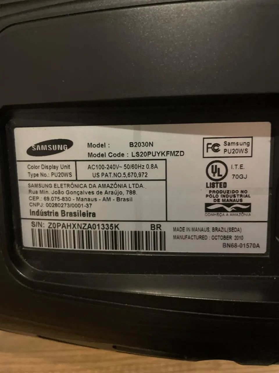 Monitor Samsung 20" Funcionando Perfeitamente (com cabos) - Foto 3