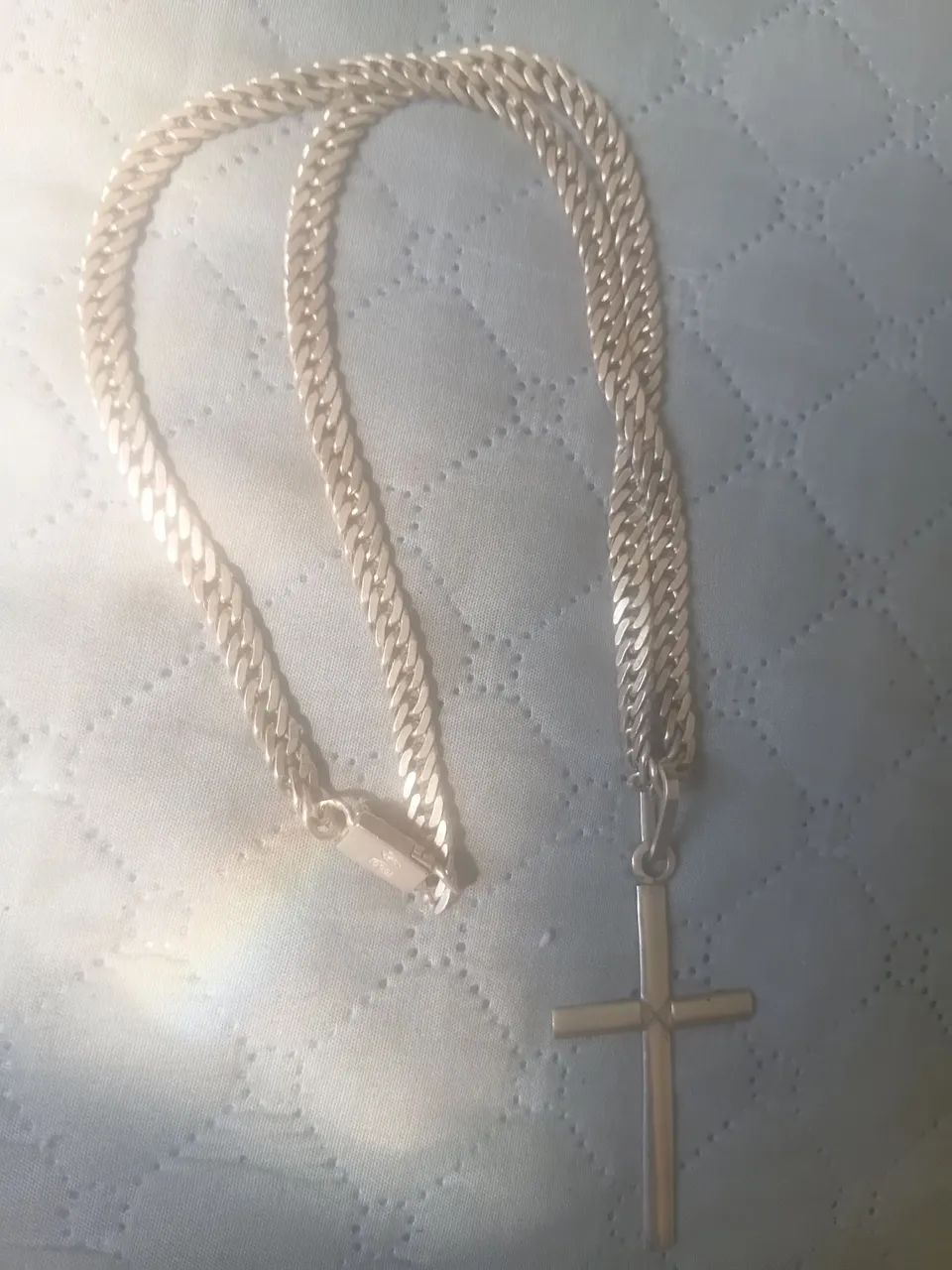 Cordão de prata + cruz de prata 950