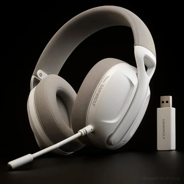 Fone Gamer SmallWolf L80 Headset Tri-Mode Bluetooth, 2.4G sem fio e USB-C com fio  - Foto 5
