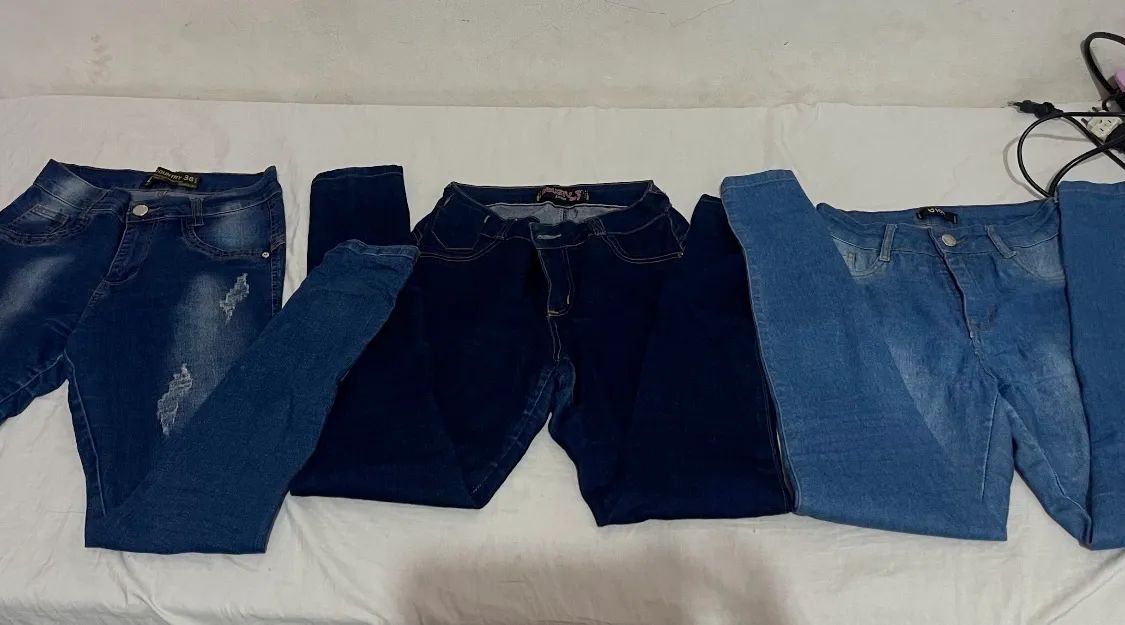 Lote peças jeans usada - Foto 4