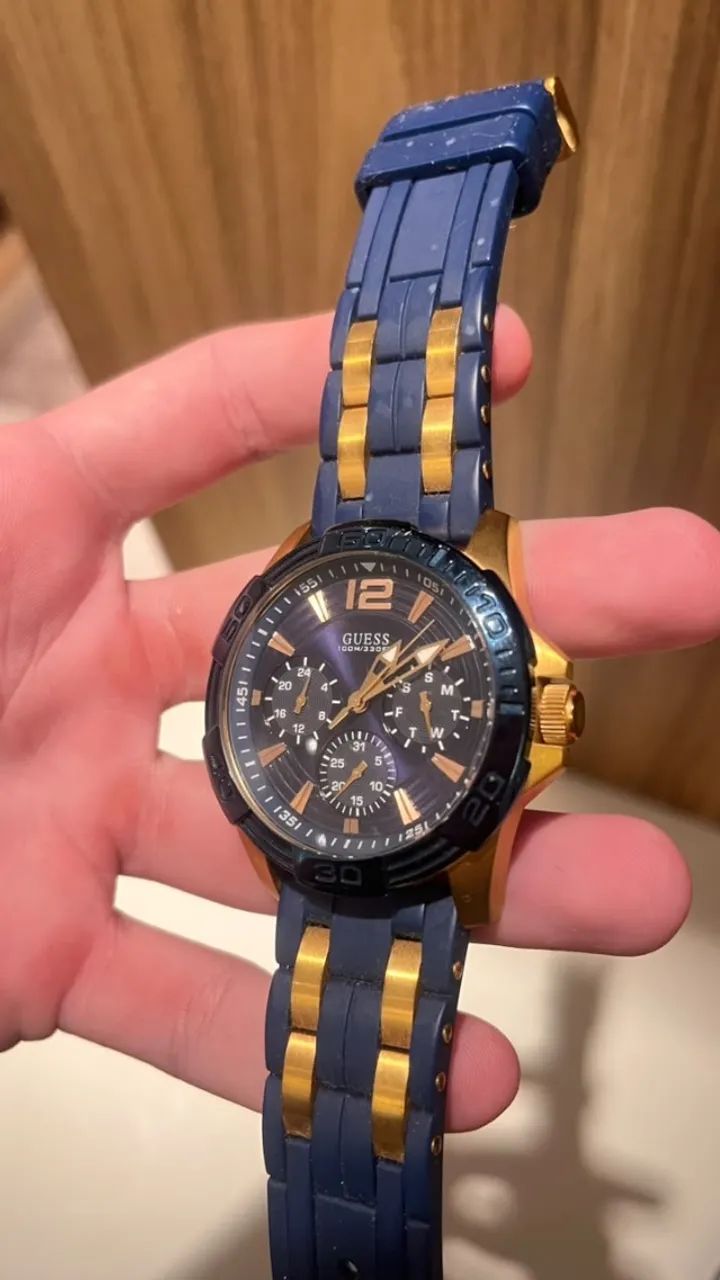 Relógio Guess Azul e Dourado U0366G4 - Foto 3