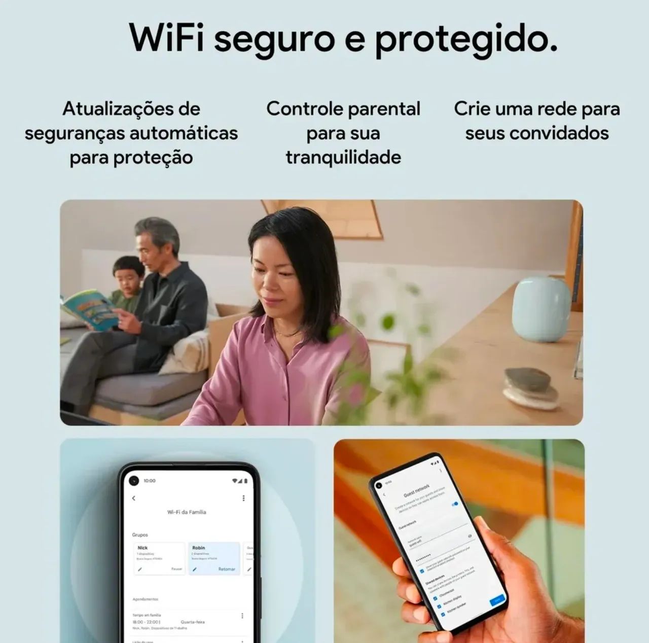 Roteador Mesh Google Wi-Fi 6E - Nest Wi-Fi Pro - Foto 4