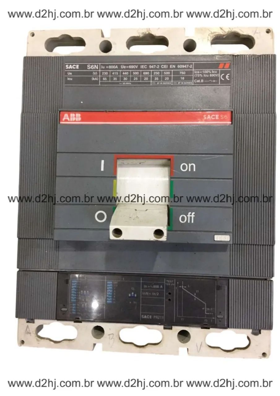 Disjuntor Tripolar Abb T6n 800, 800a