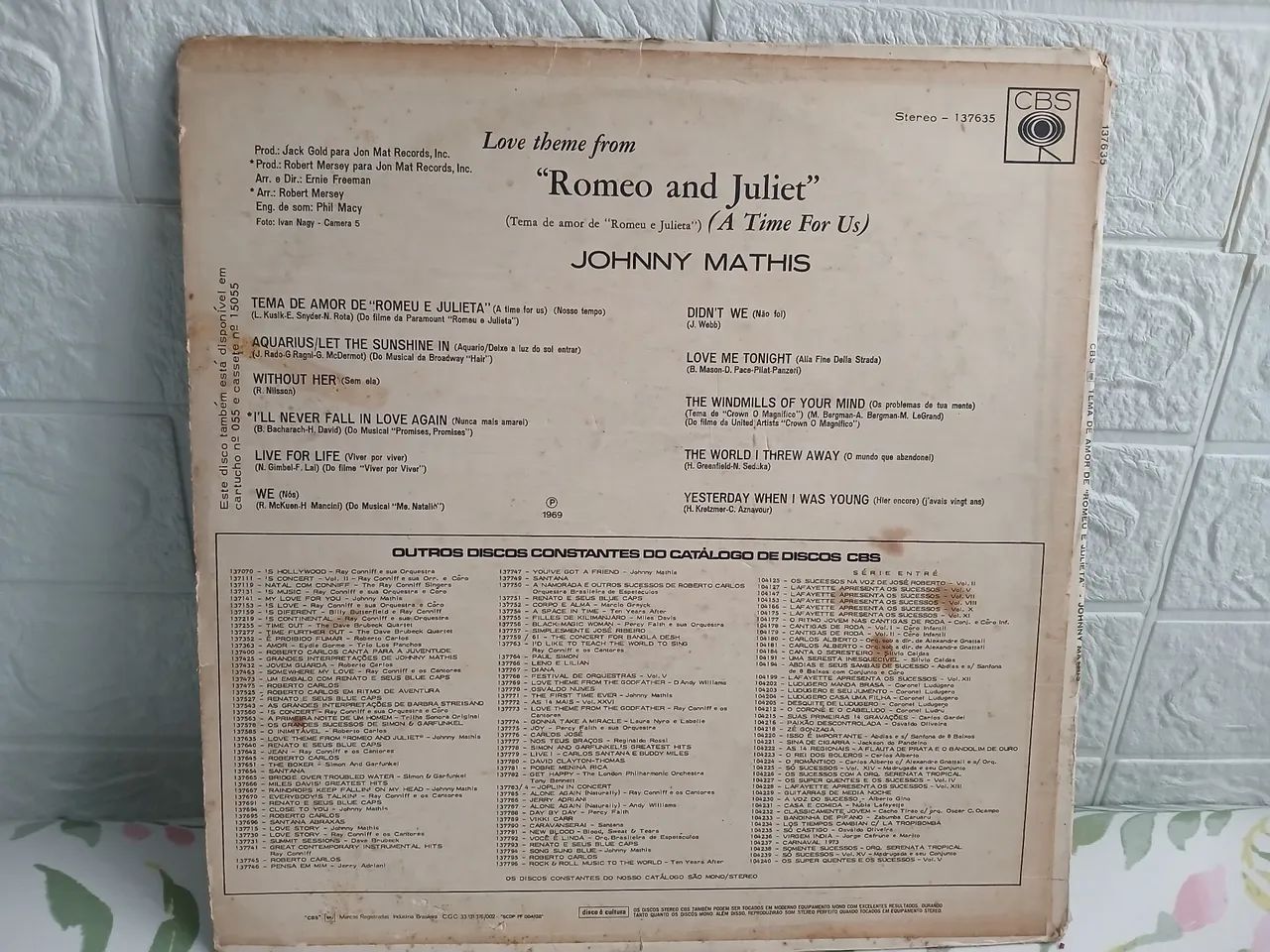 Disco de vinil Johnny Mathis Romeu e Julieta - Foto 2