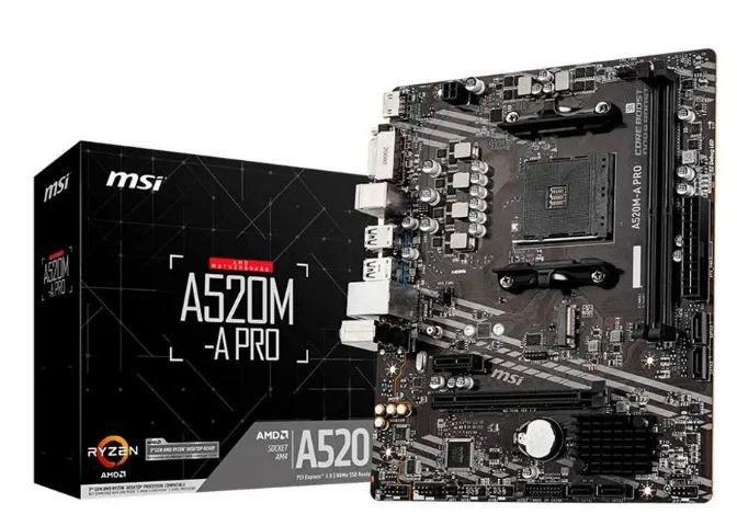 Placa mãe A520M-A PRO MSI AMD AM4 (Novas + Garantia)