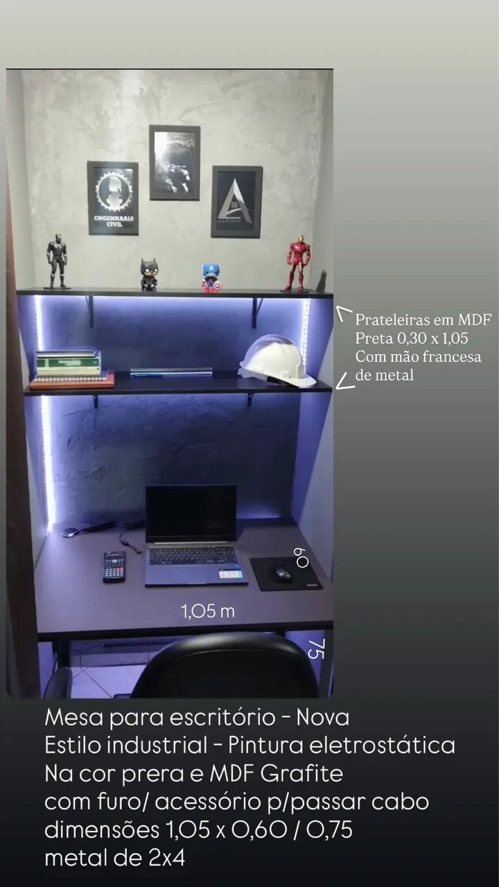 Mesa Escritorio - Estilo industrial nova - Foto 4