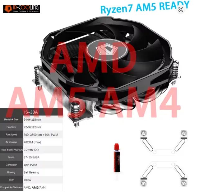 D-Cooling IS-30A Cooler lowprofile 30mm para AM4 e AM5 - Foto 2
