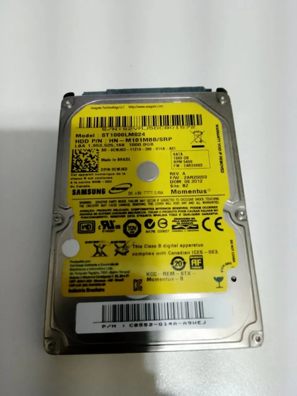 HD SATA 1TB P/NOTEBOOK 