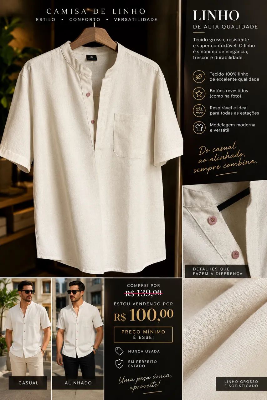 Camisa linho belíssima 