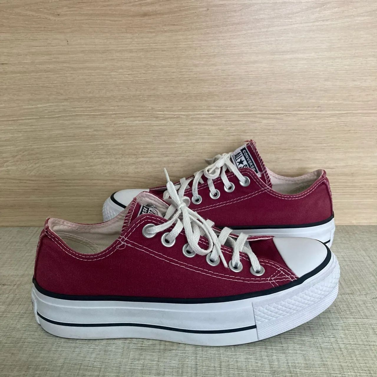 tênis converse all star vinho plataforma