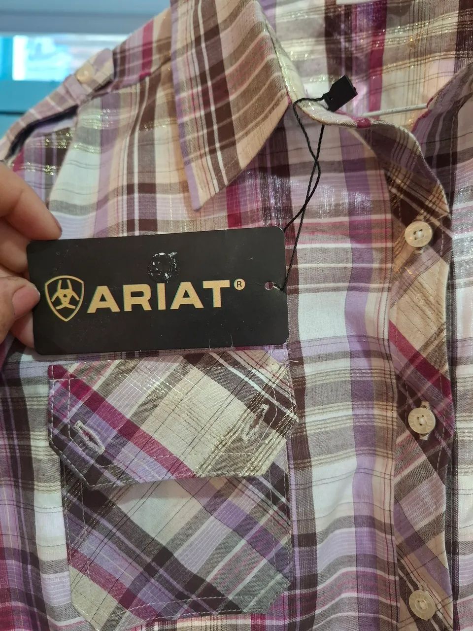 Camisa Feminina Ariat Tamanho G  - Foto 4