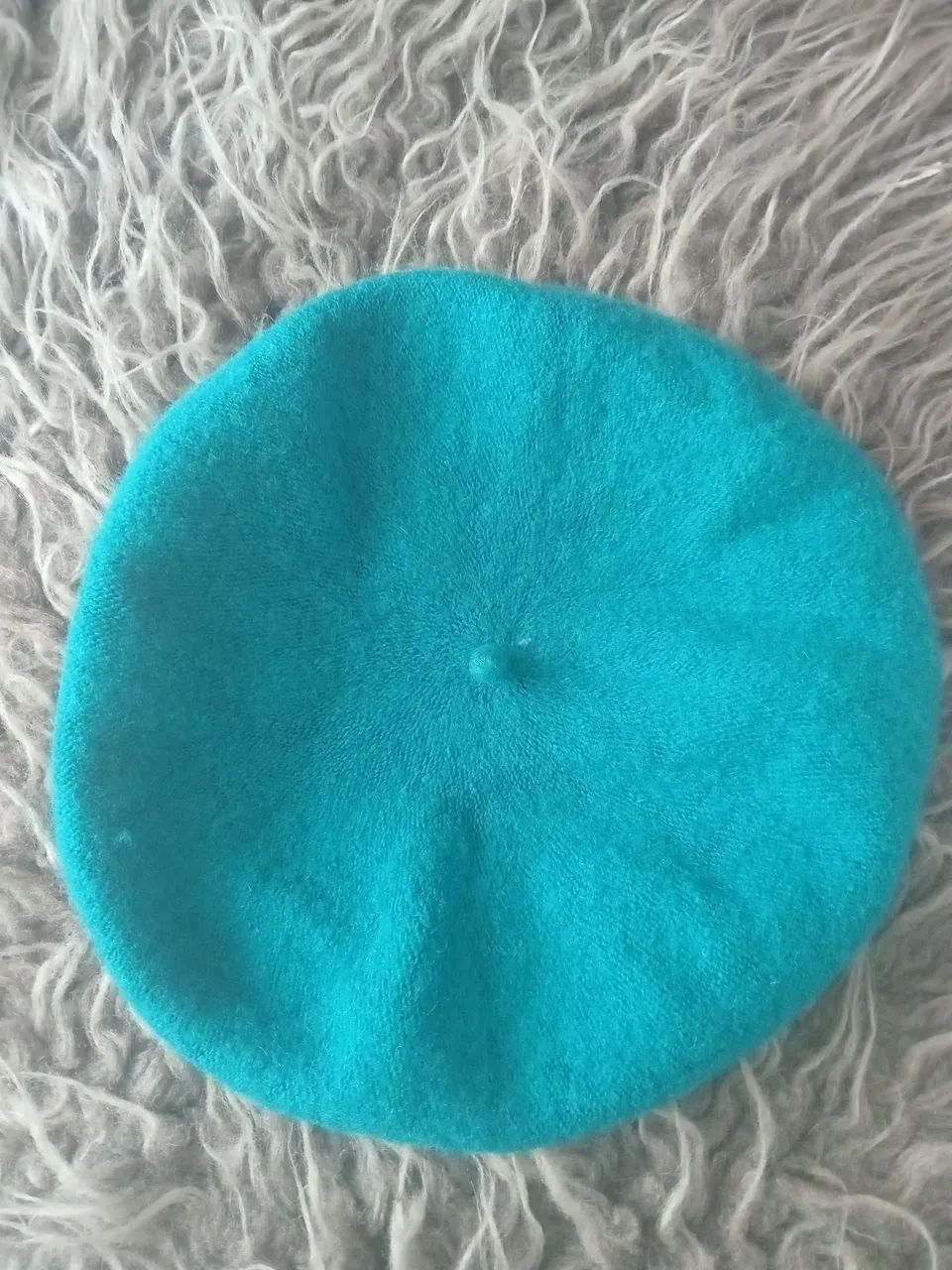 Boina francesa tradicional beret azul turquesa de lã - Foto 5