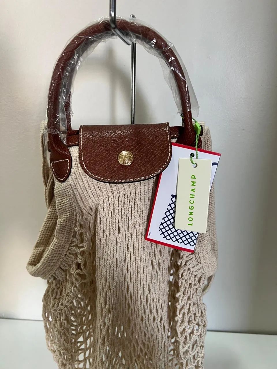Bolsa crochê Longchamp bege - Foto 3