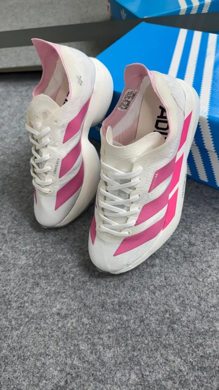 Tênis Adidas Adizero Adios Pro 4 Feminino Importado Cor: Branco/Rosa - Disponível 34 AO 39 - Foto 5