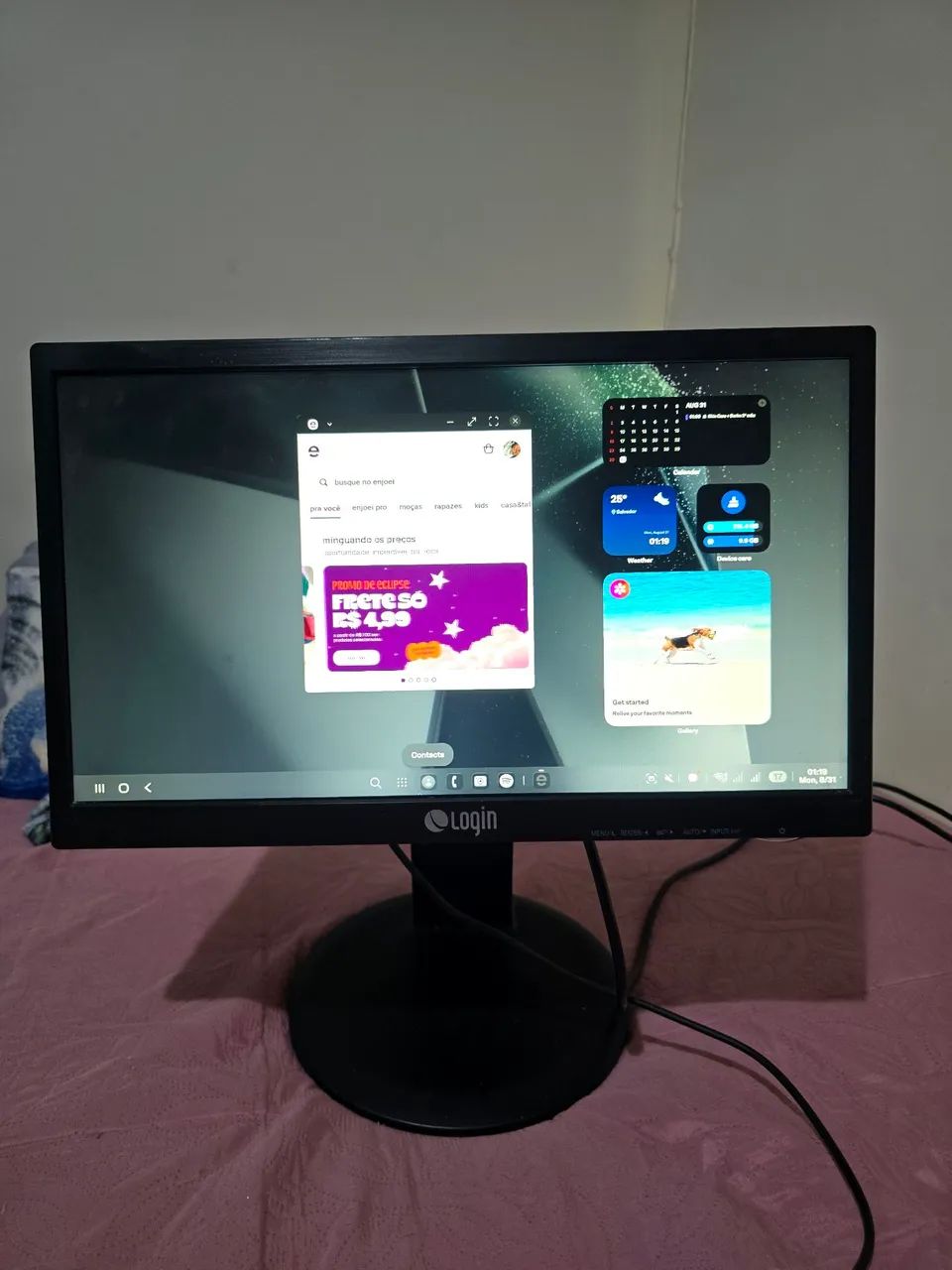 Monitor LED 20pol 75hrtz Base Giratória e Articulada
