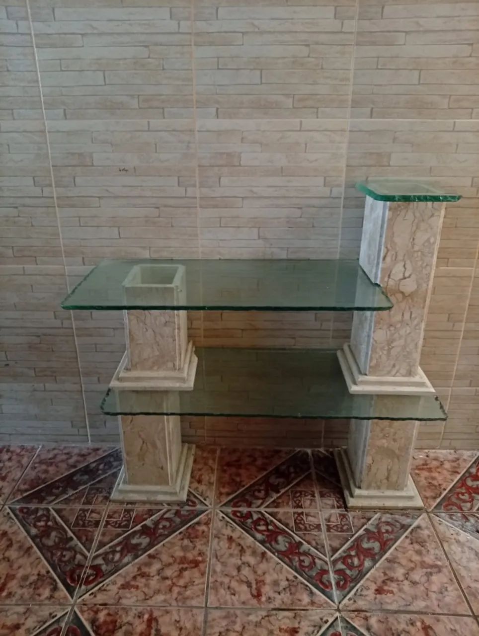 Aparador/ Rack de vidro e mármore  - Foto 2