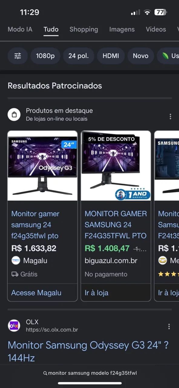 Monitor Samsung odyssey G3  - Foto 4