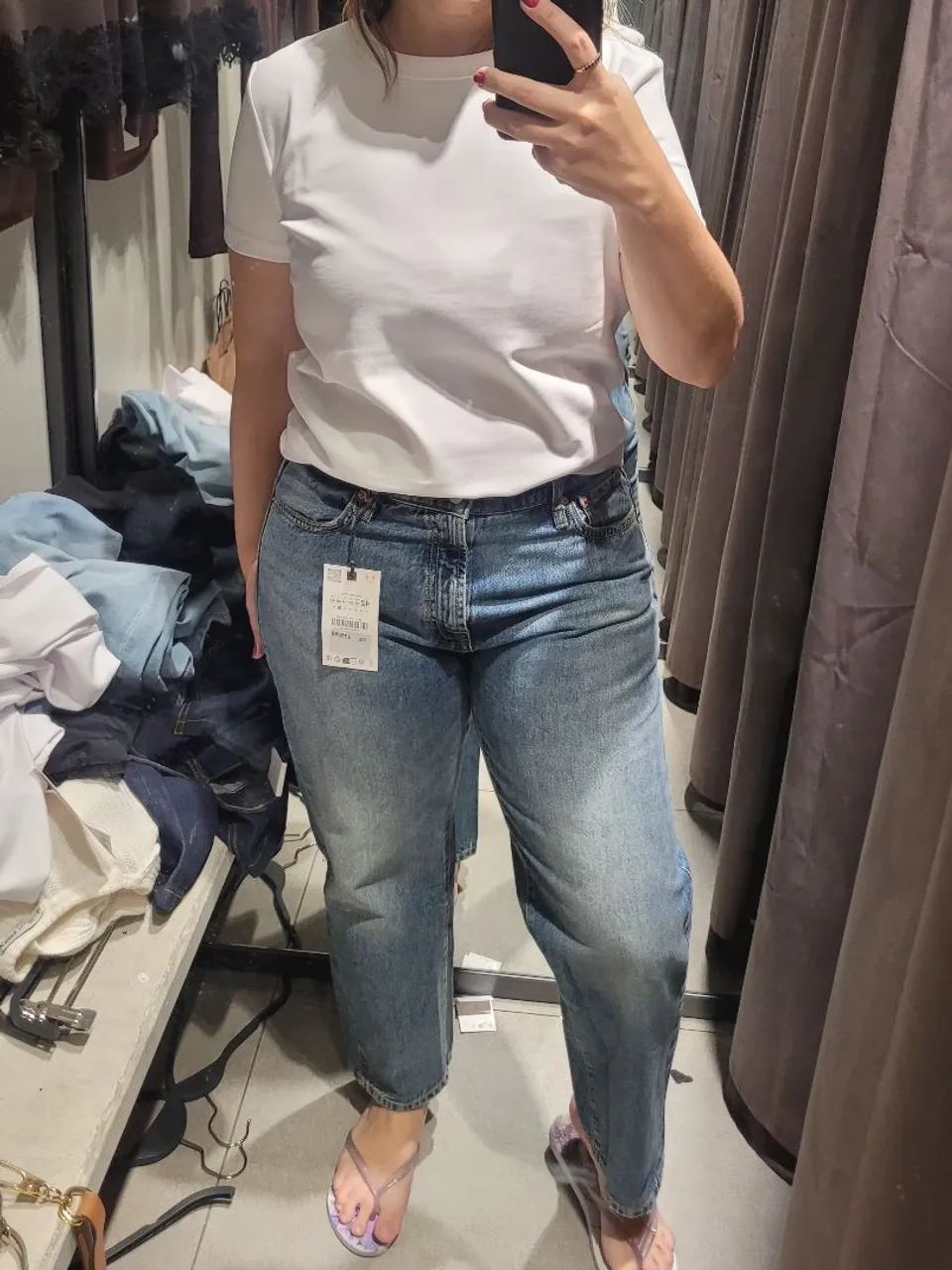 Calça jeans estilo mom - zara - 42 (veste 44) - Foto 2