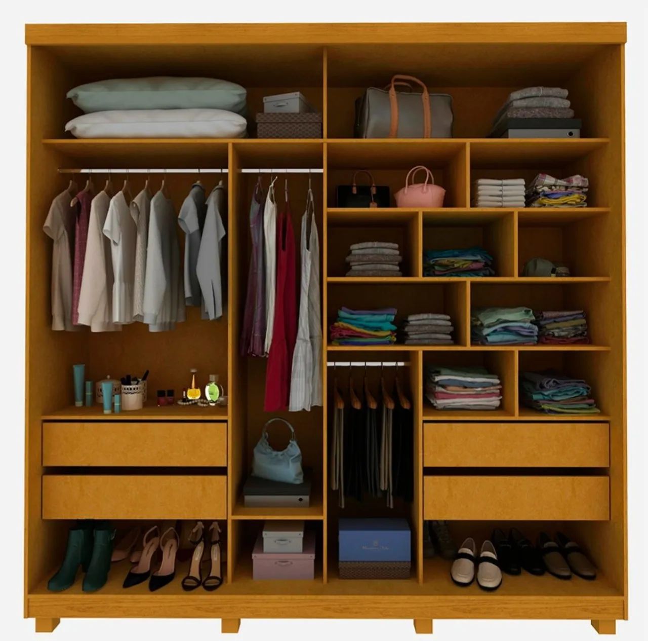 ROUPEIRO CASAL 100% MDF COM 2 PORTAS ESPELHADAS - Foto 2
