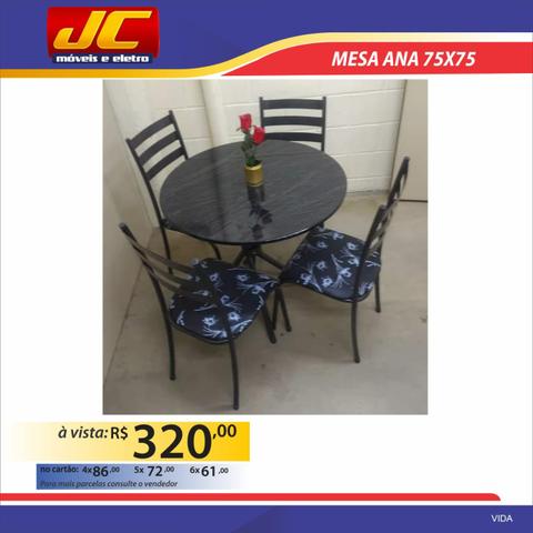 Mesas 4 cadeiras redondas na promoção - Foto 2