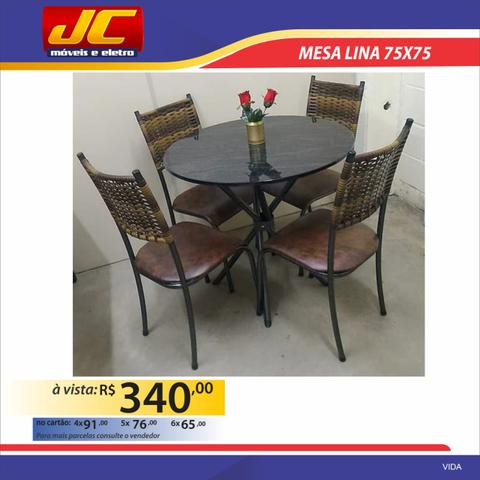 Mesas 4 cadeiras redondas na promoção - Foto 3