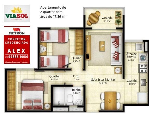 ALX - 69 - Mude para Morada de Laranjeiras - Apartamento de 2 Quartos com Varanda - Foto 11
