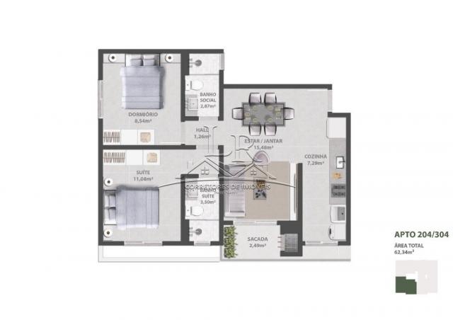 Apartamento à venda com 2 dormitórios em Ingleses do rio vermelho, Florianópolis cod:1566 - Foto 9