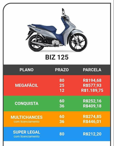NOVA BIZ 125I ANO 2020