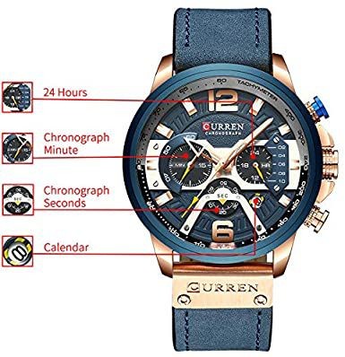 Relógio CURREN 8329 Luxo Sport Casual - Original - Foto 3