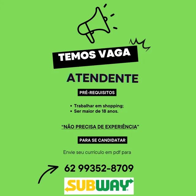 Vaga: Vaga de Atendente de sac em Goiania/GO 3440798