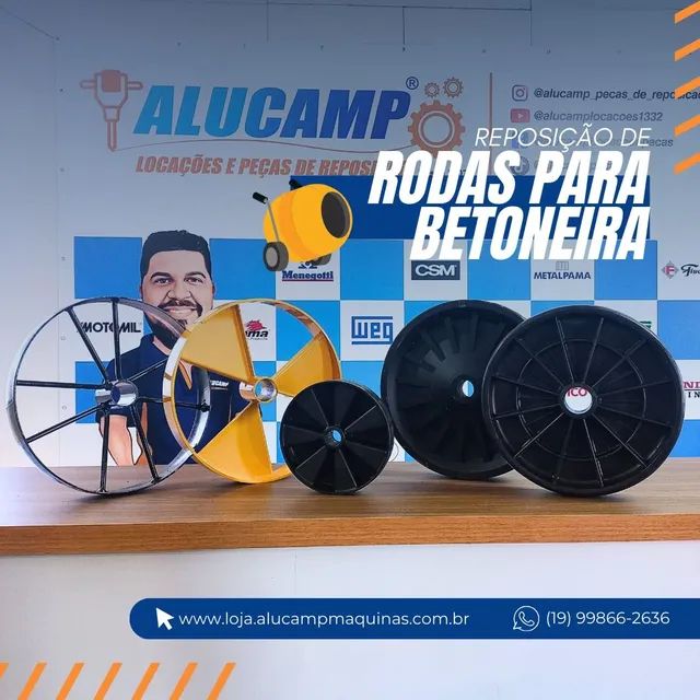 Rodas Plásticas e de borracha para betoneiras