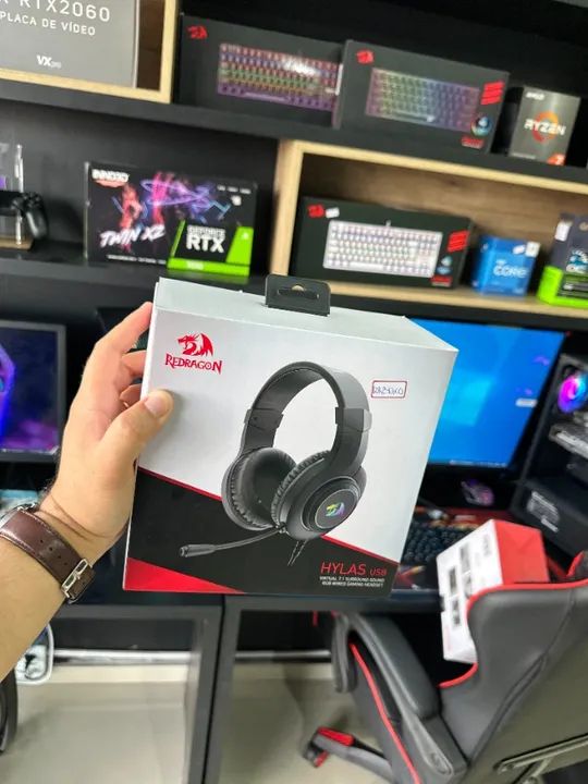 Headset Gamer Redragon Hylas USB RGB - (Lojas Wiki)