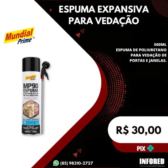 Espuma expansiva para vedação