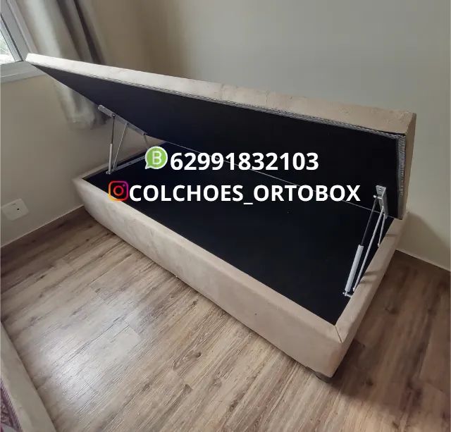 Cama box Baú Solteiro com um ano de garantia