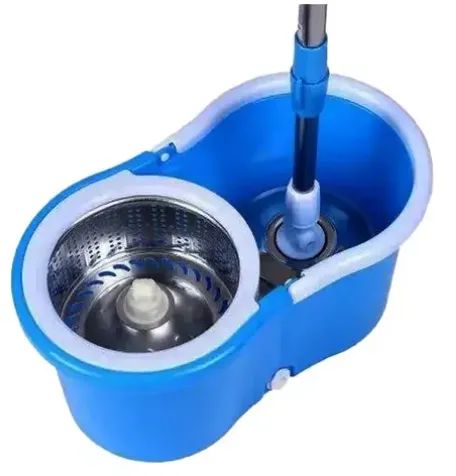 Balde Spin Mop 13 Litros Giratório Cesto Inox Esfregão + Refil Extra - z859 - Foto 5