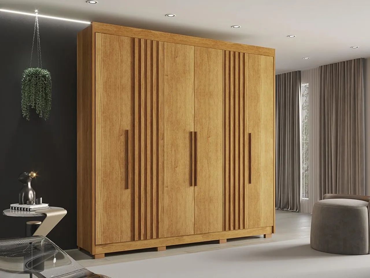 Roupeiro Casal 6 Portas Design Ripado 100%MDF s866